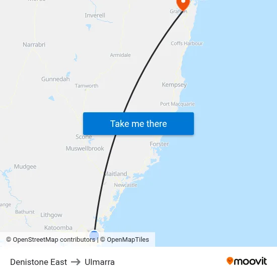 Denistone East to Ulmarra map