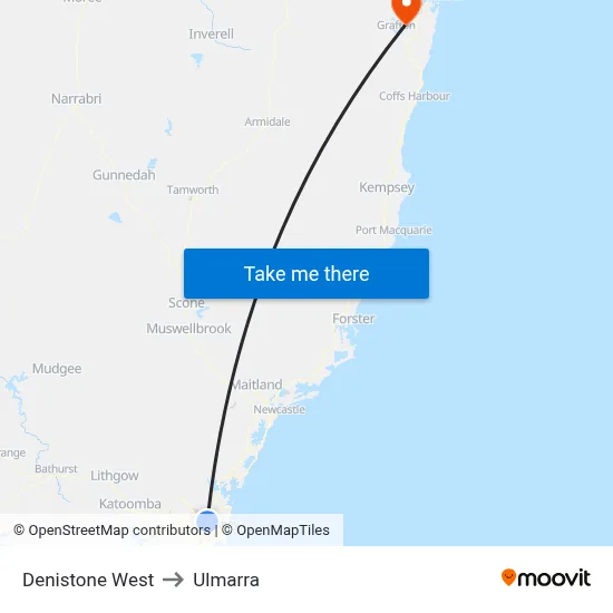 Denistone West to Ulmarra map