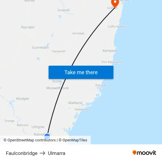 Faulconbridge to Ulmarra map
