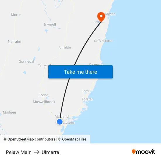 Pelaw Main to Ulmarra map
