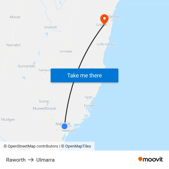 Raworth to Ulmarra map