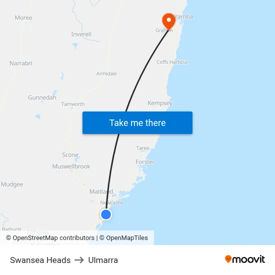 Swansea Heads to Ulmarra map