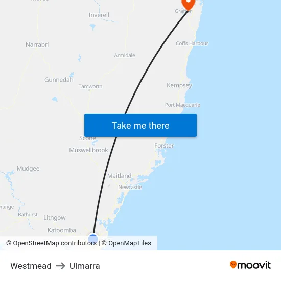 Westmead to Ulmarra map