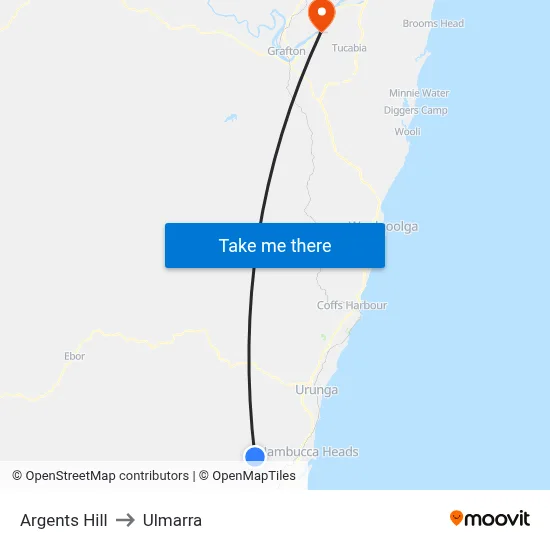 Argents Hill to Ulmarra map