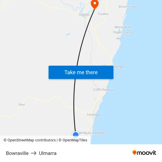 Bowraville to Ulmarra map