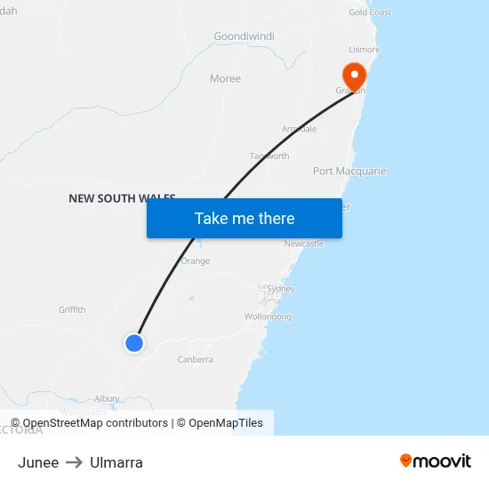 Junee to Ulmarra map