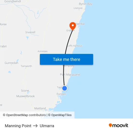 Manning Point to Ulmarra map