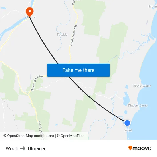 Wooli to Ulmarra map