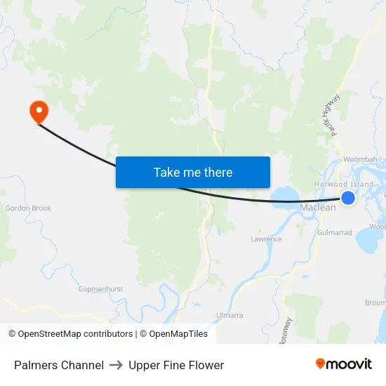 Palmers Channel to Upper Fine Flower map