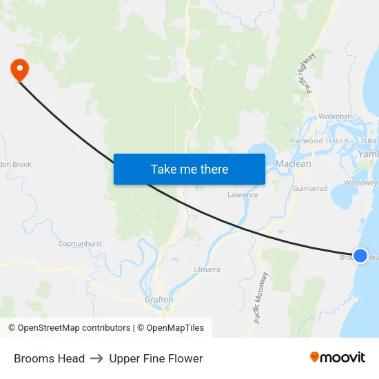 Brooms Head to Upper Fine Flower map