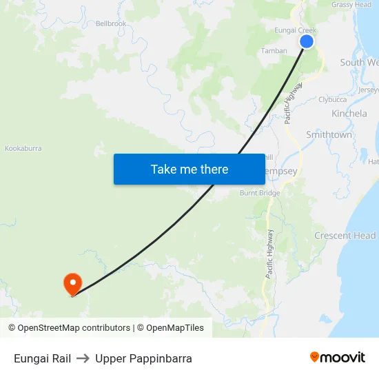 Eungai Rail to Upper Pappinbarra map