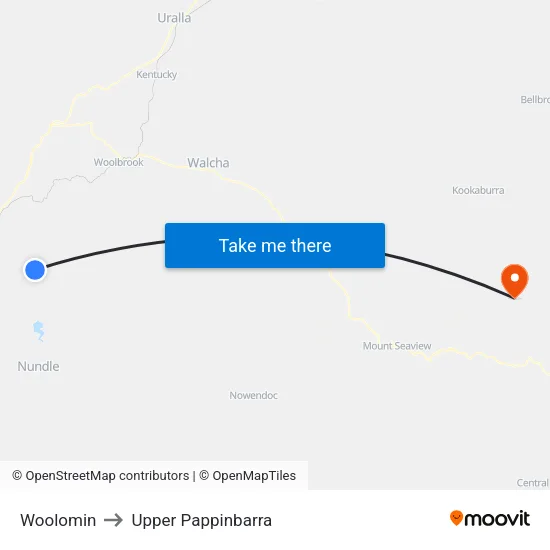 Woolomin to Upper Pappinbarra map