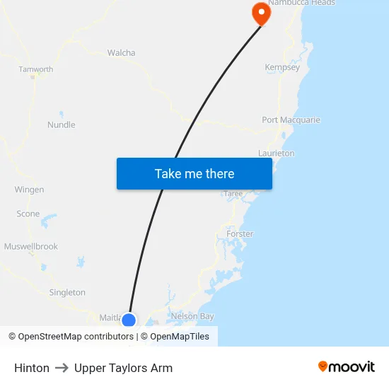 Hinton to Upper Taylors Arm map