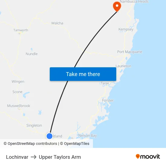 Lochinvar to Upper Taylors Arm map