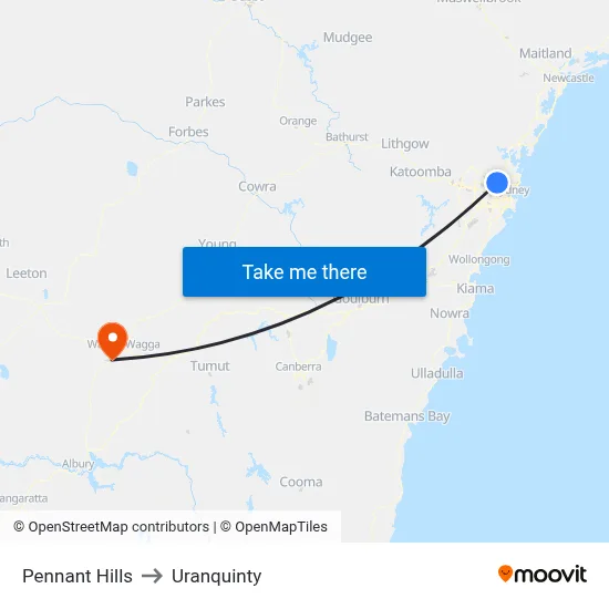 Pennant Hills to Uranquinty map
