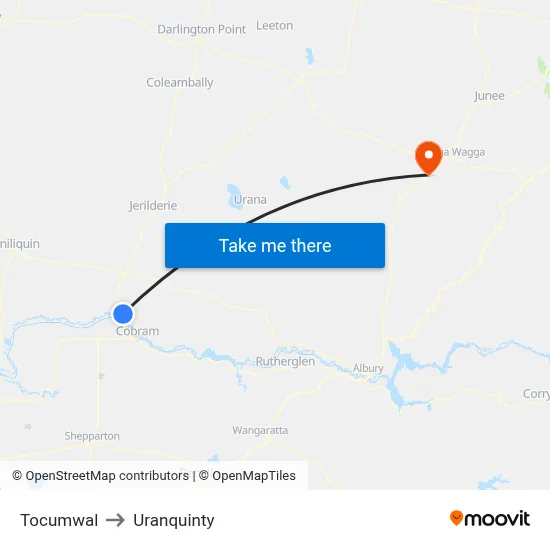 Tocumwal to Uranquinty map