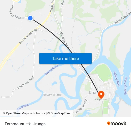 Fernmount to Urunga map
