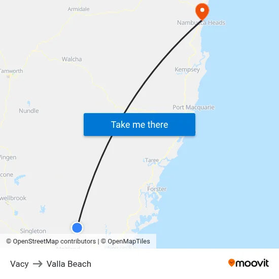 Vacy to Valla Beach map