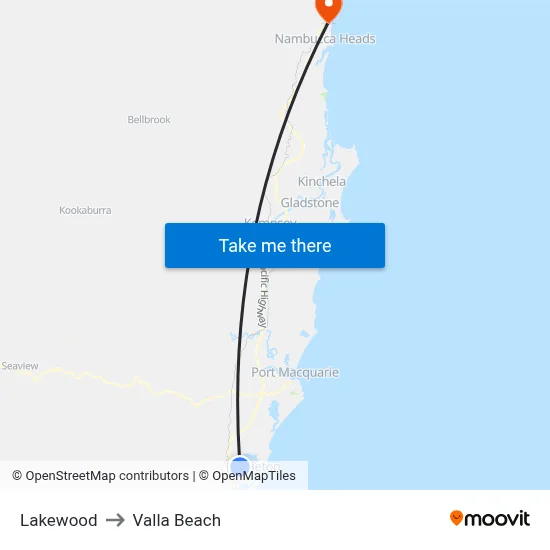 Lakewood to Valla Beach map