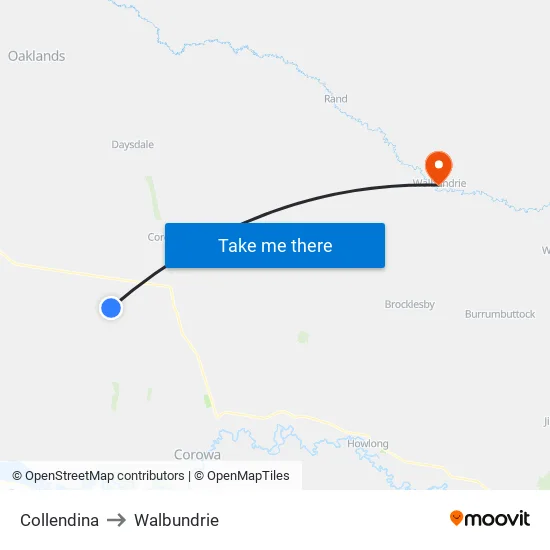 Collendina to Walbundrie map