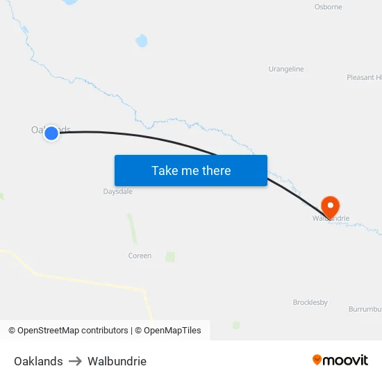 Oaklands to Walbundrie map
