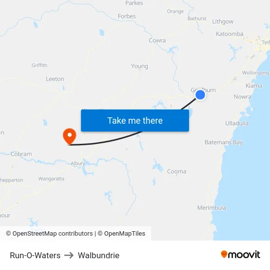 Run-O-Waters to Walbundrie map