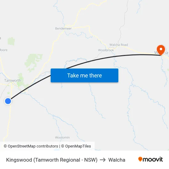 Kingswood (Tamworth Regional - NSW) to Walcha map