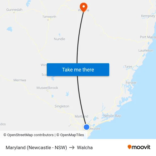 Maryland (Newcastle - NSW) to Walcha map