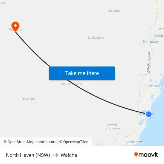 North Haven (NSW) to Walcha map