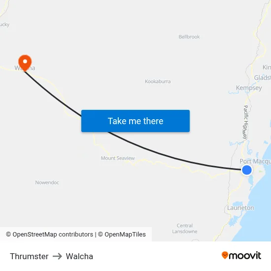 Thrumster to Walcha map