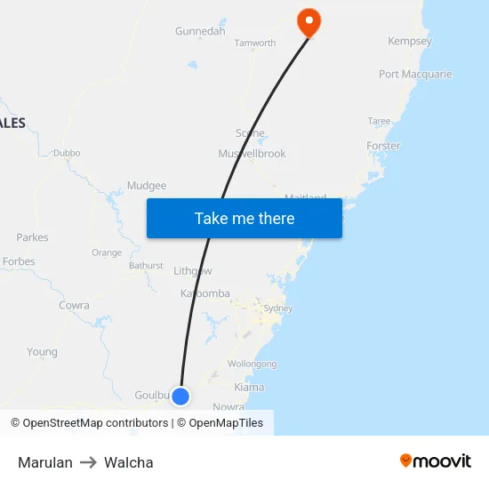 Marulan to Walcha map