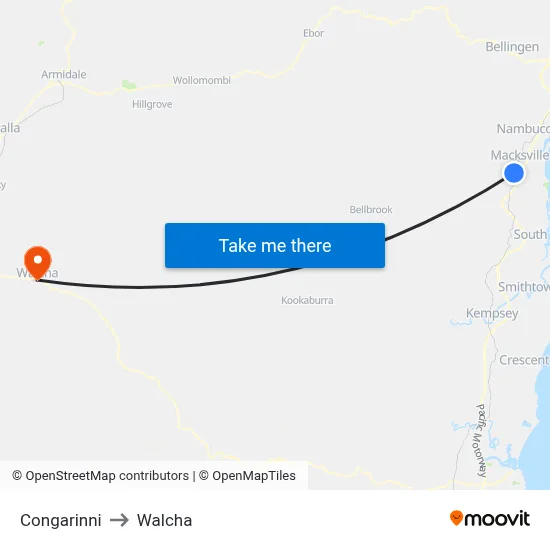 Congarinni to Walcha map