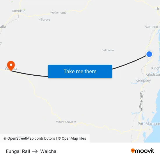 Eungai Rail to Walcha map