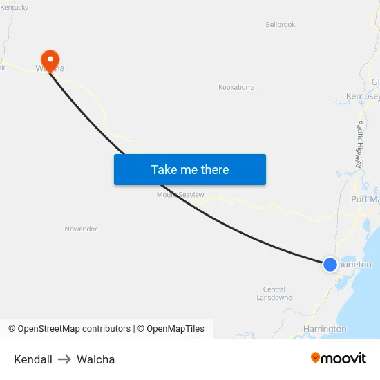 Kendall to Walcha map