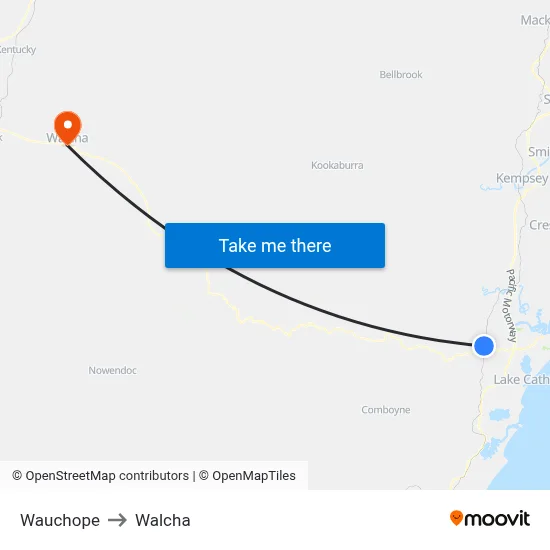 Wauchope to Walcha map