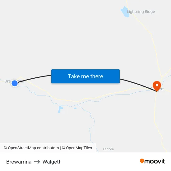 Brewarrina to Walgett map