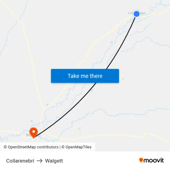 Collarenebri to Walgett map