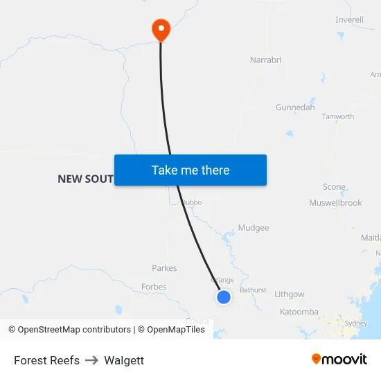 Forest Reefs to Walgett map