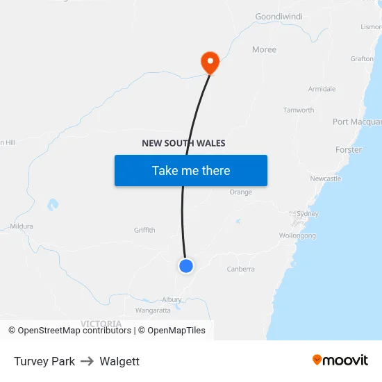 Turvey Park to Walgett map