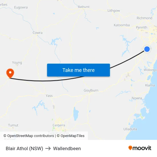Blair Athol (NSW) to Wallendbeen map