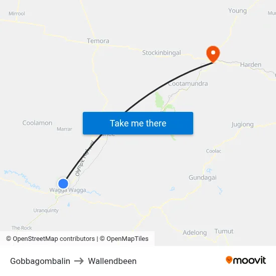 Gobbagombalin to Wallendbeen map