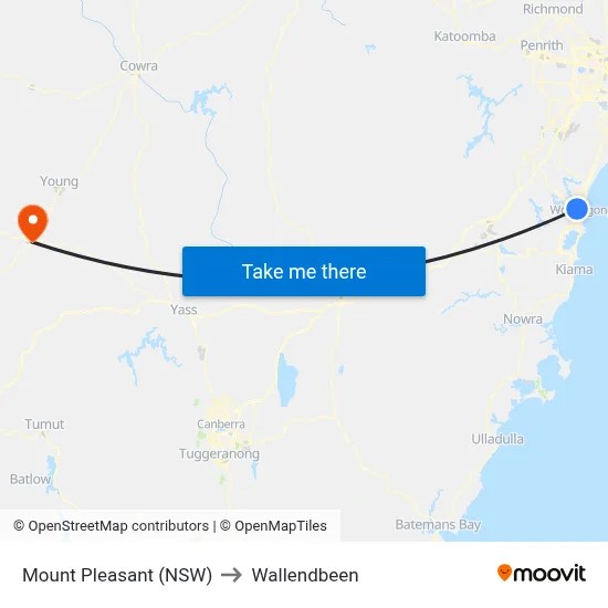 Mount Pleasant (NSW) to Wallendbeen map