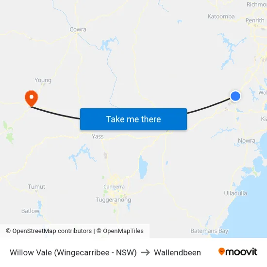 Willow Vale (Wingecarribee - NSW) to Wallendbeen map
