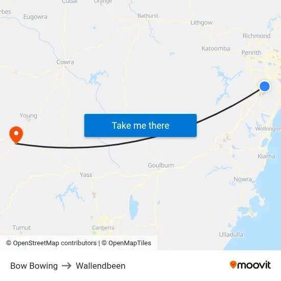Bow Bowing to Wallendbeen map