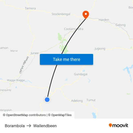 Borambola to Wallendbeen map