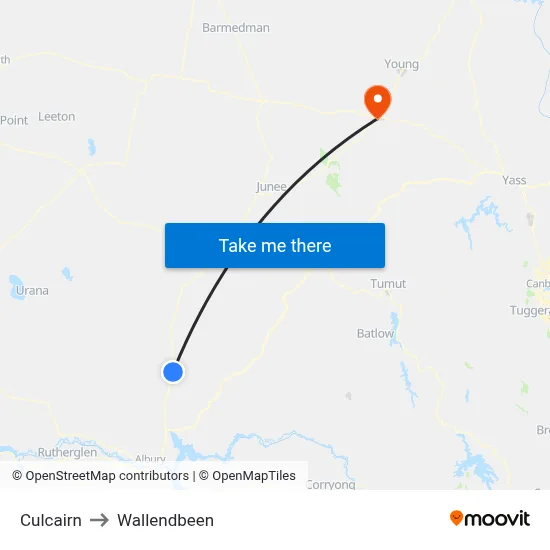 Culcairn to Wallendbeen map