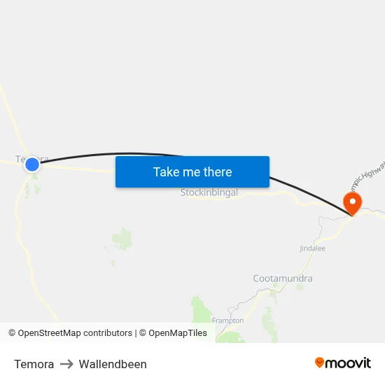Temora to Wallendbeen map