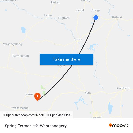 Spring Terrace to Wantabadgery map