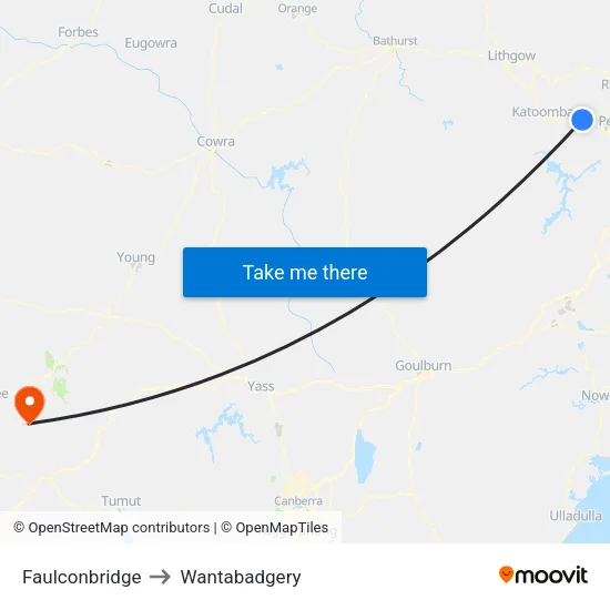 Faulconbridge to Wantabadgery map