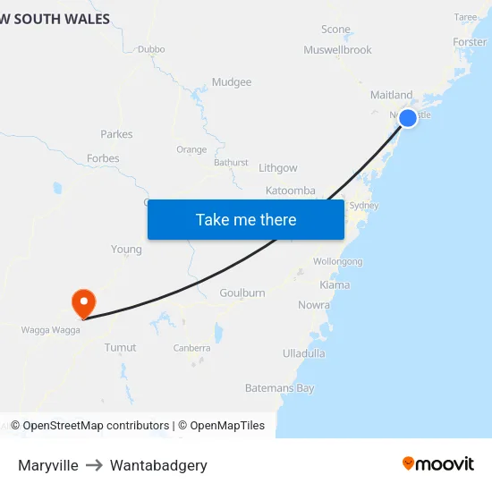 Maryville to Wantabadgery map